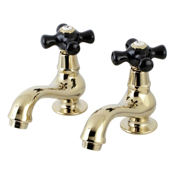 KS1102PKX Basin Tap Faucet W/ Cross Handle, Polished Brass